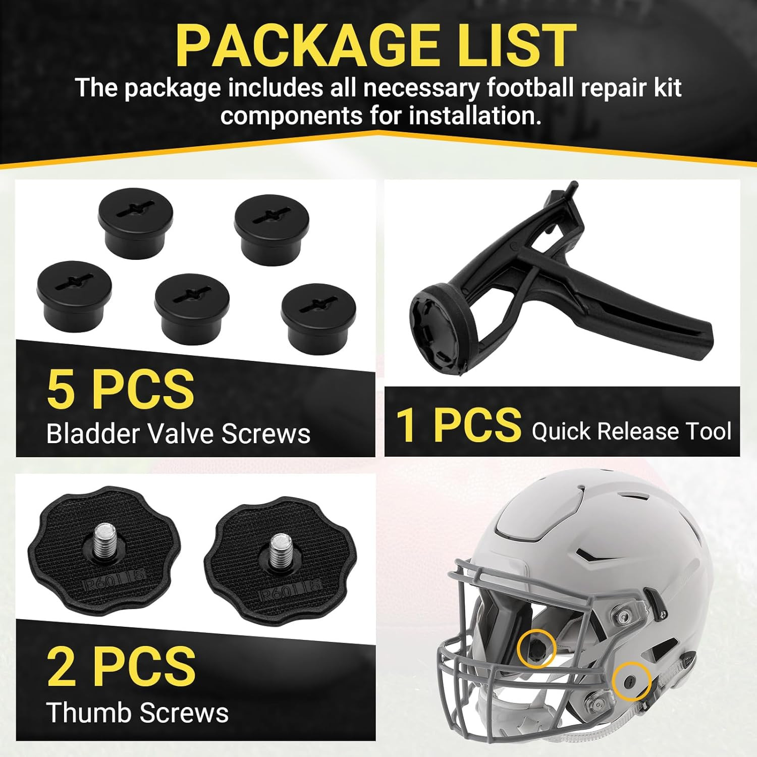 Riddell Speedflex Helmet Quick Release Tool Kit with Chinstrap Repair Components