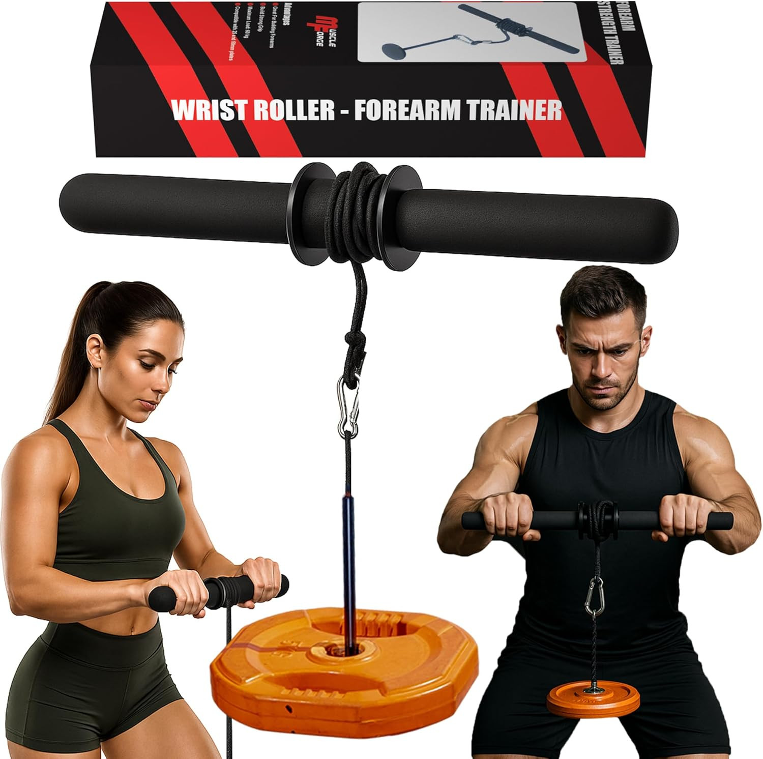 Wrist Roller & Forearm Strengthener, Forearm Exerciser Trainer for Men, Wrist an