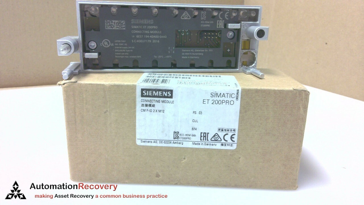 SIEMENS 6ES7 194-4DA00-0AA0, SIMATIC ET 200PRO CONNECTION MODULE, NEW #291573
