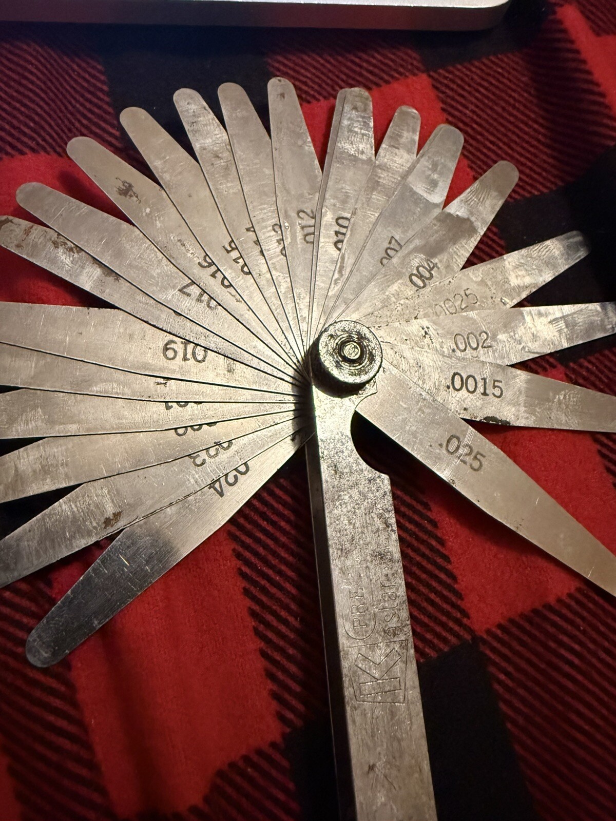 Vintage Kastar Feeler Gauge Set Made in USA 25 Blades SAE .0015-.025