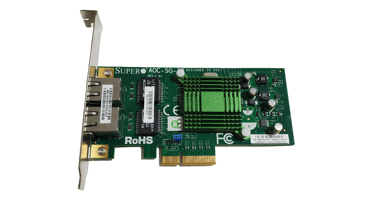 Supermicro AOC-SG-I2 Dual Port 1Gb Network Adapter Full Height Bracket
