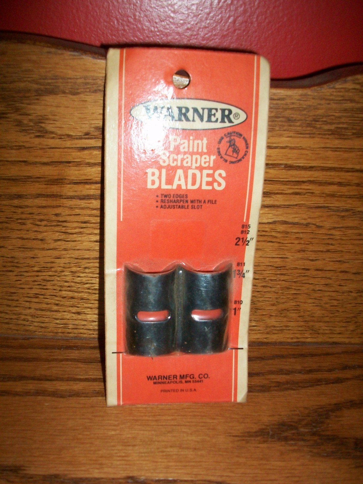 NOS Warner Tools Paint Scraper Blades No. 811-1 3/4"” USA - Package Of Two