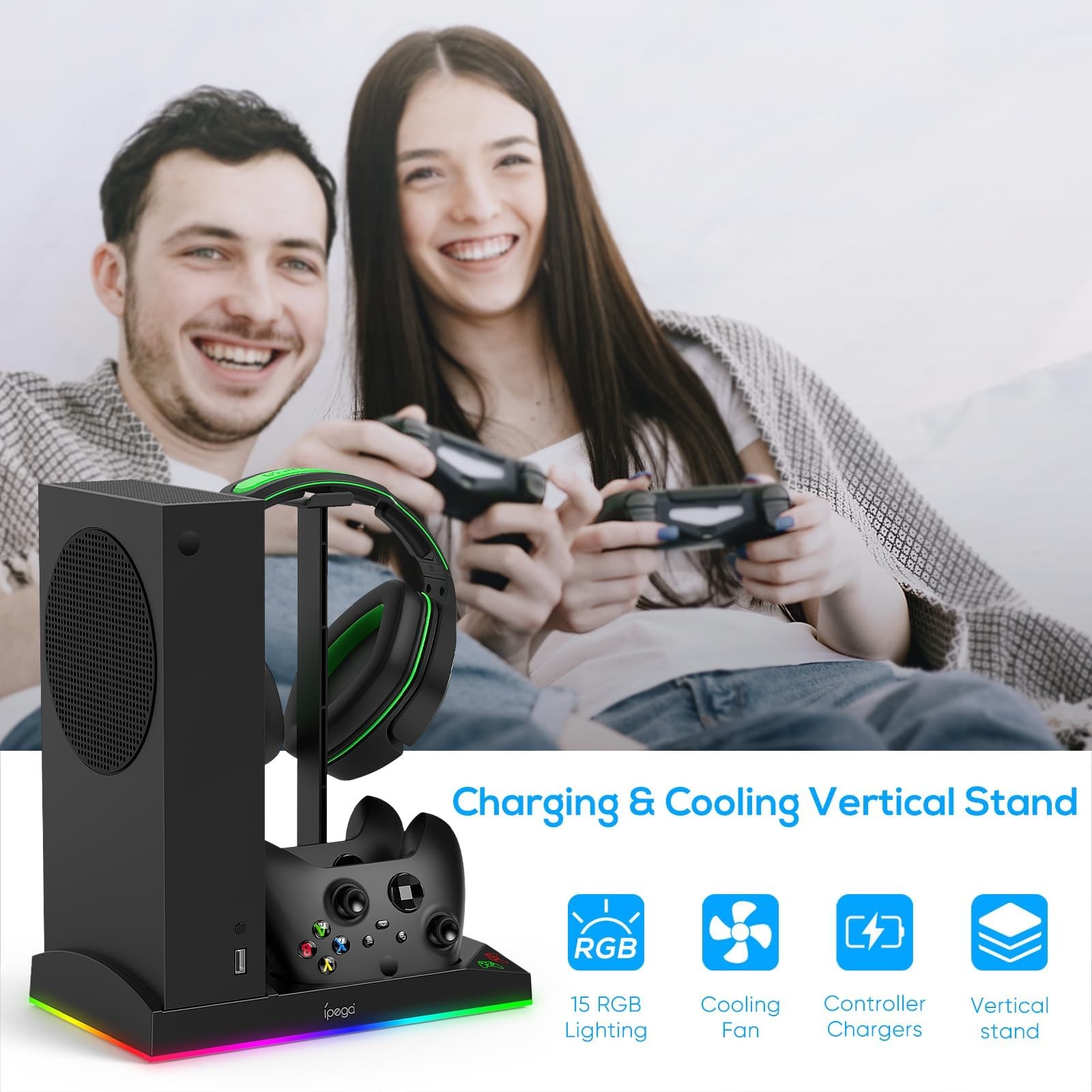 MENEEA Xbox Series S Cooler Stand Black