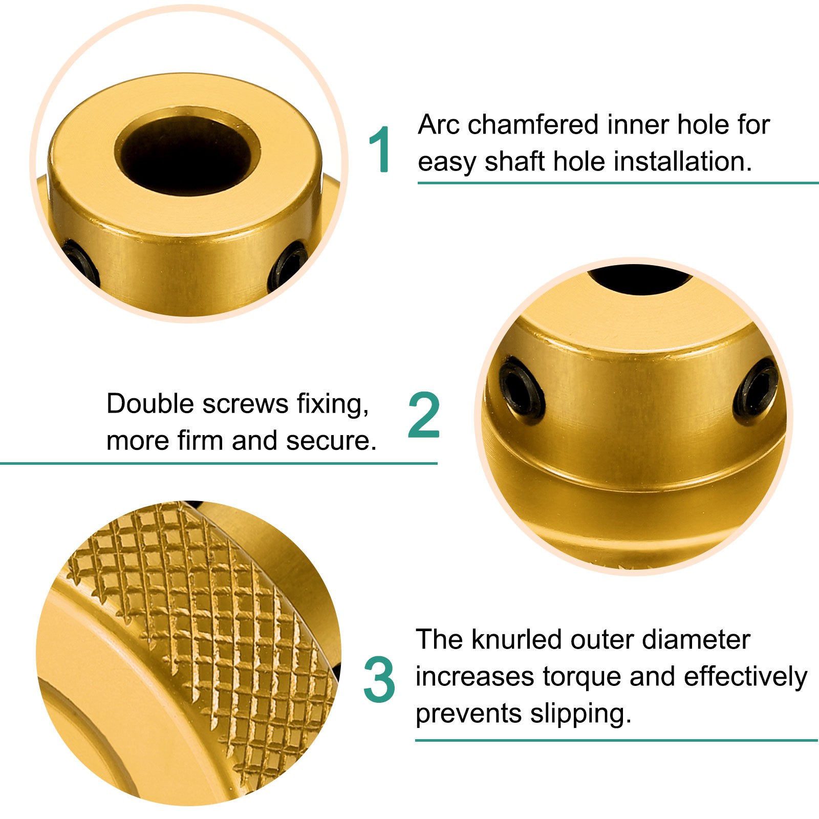 Aluminum Alloy Handwheel 30mm OD 9mm Bore Hand Wheel for Lathe, Gold Tone
