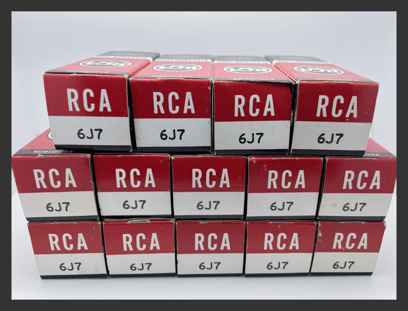 1 x NOS RCA 6J7 6Ж7 VT-91 US Made Black Metal Vacuum Pentode Radio Valve Tube