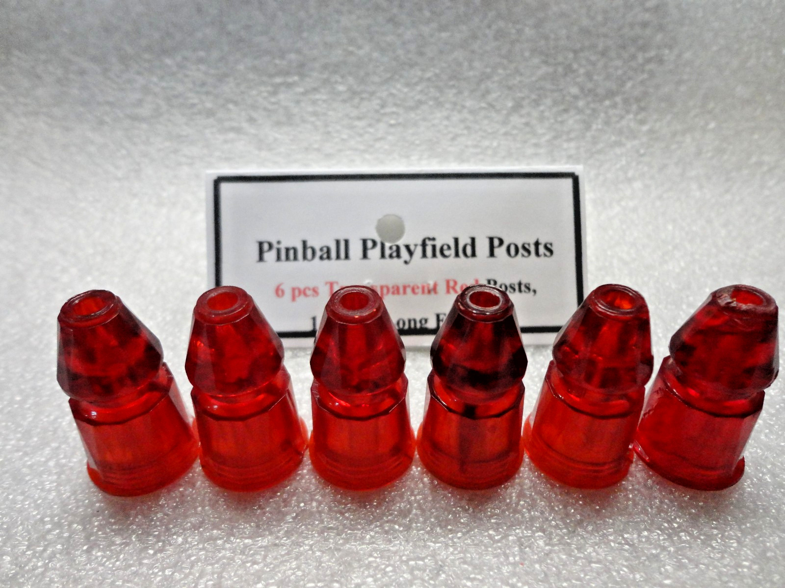 Pinball Playfield Plastic Posts, Transparent Red, 1-3/16" Tall, 6 pcs