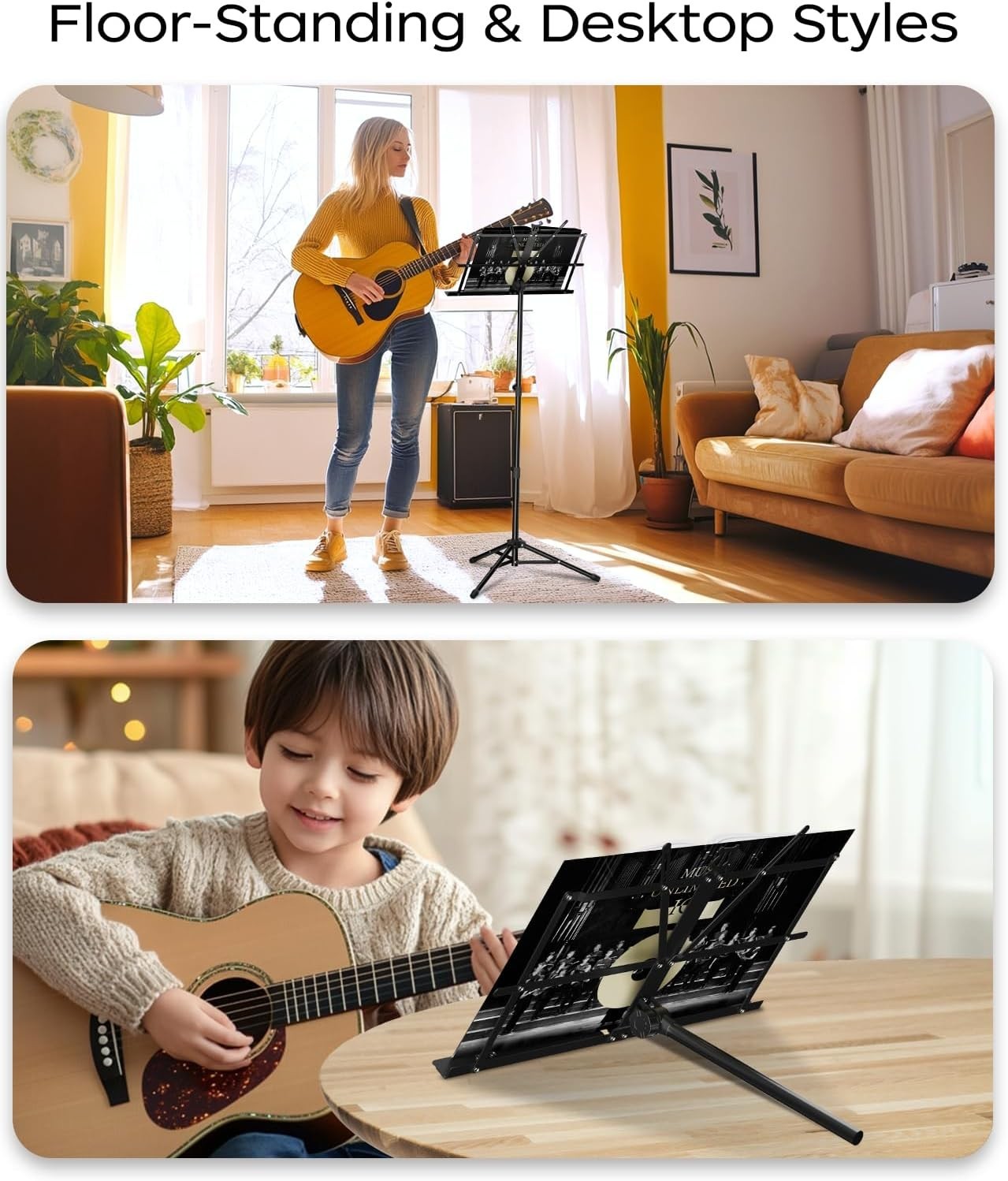 Versatile Music Stand with Collapsible Design & Carry Bag, Perfect for Any Use