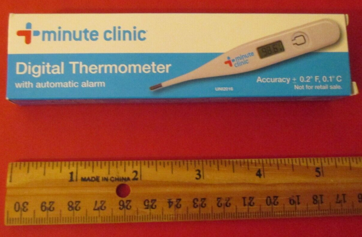 ONE - minute Clinic DIGITAL THERMOMETER - EASY To READ - ADULT Child - ALARM USA