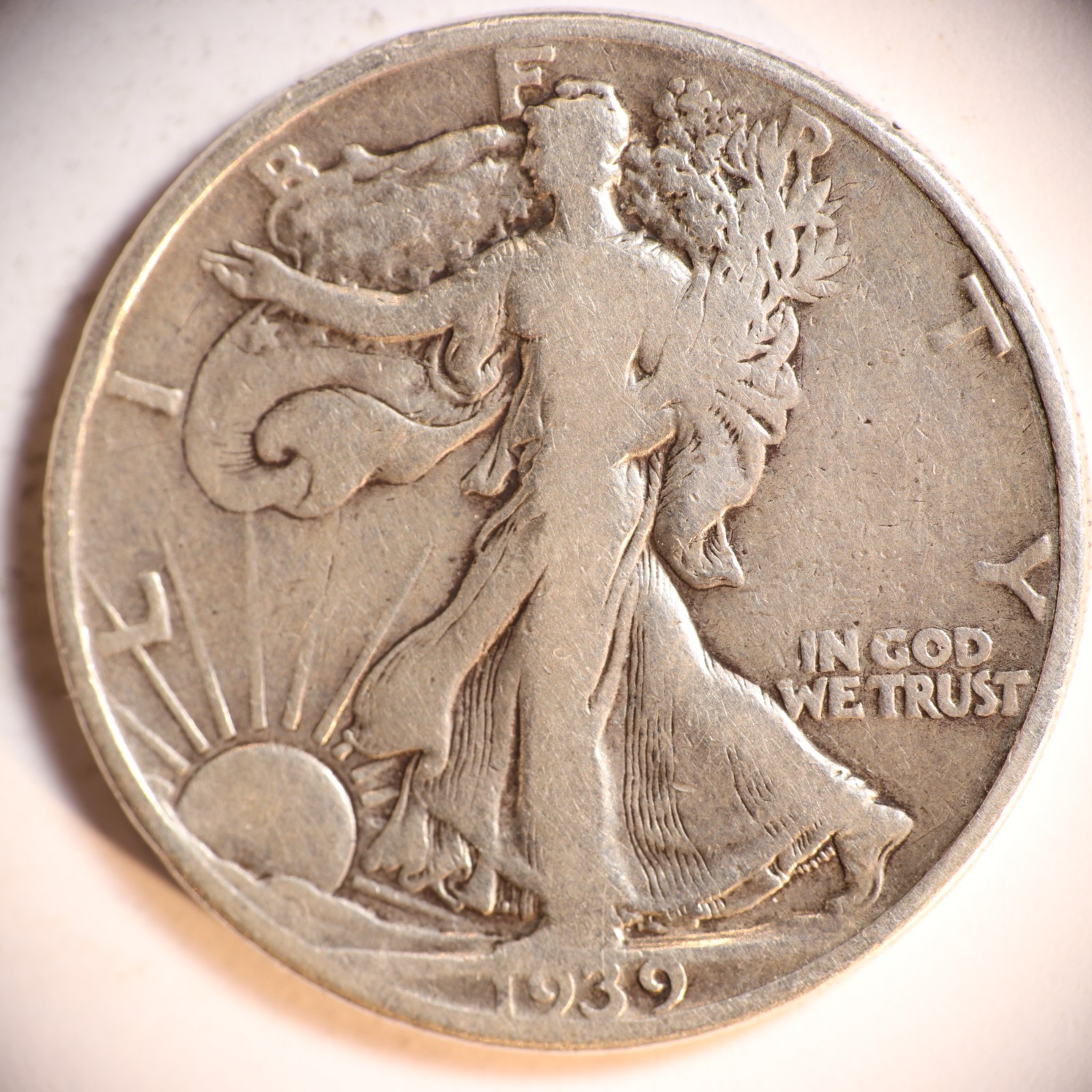 1939 D Walking Liberty Half Dollar 50C Cents Coin Silver, Good+!, Strong D
