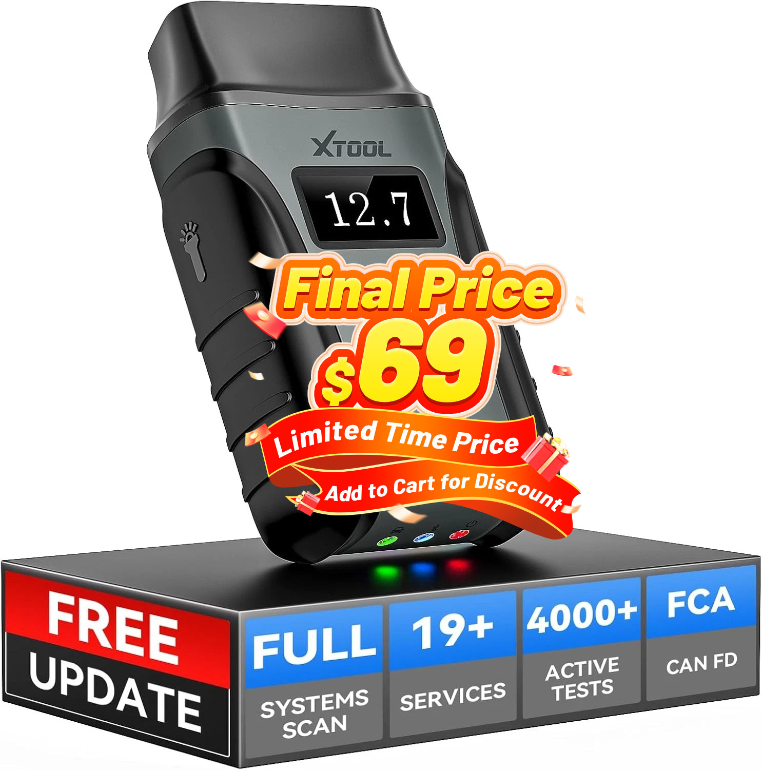 XTOOL A30D V2.0 Wireless OBD2 Scanner Bidirectional Full System Diagnostic Tool