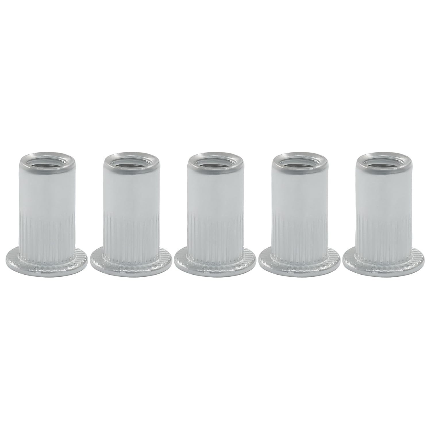 100Pcs M5 Rivet Nuts 304 Stainless Steel Flat Head Threaded Insert Nutsert