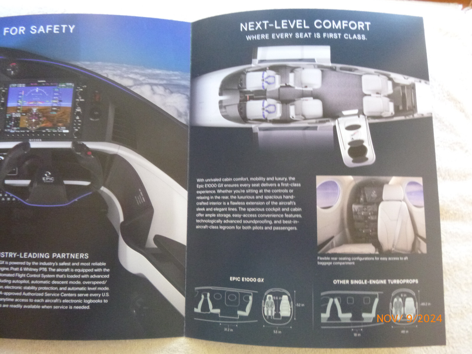 EPIC E1000 GX - Foldout Brochure - Perfect for the Aerospace Collector