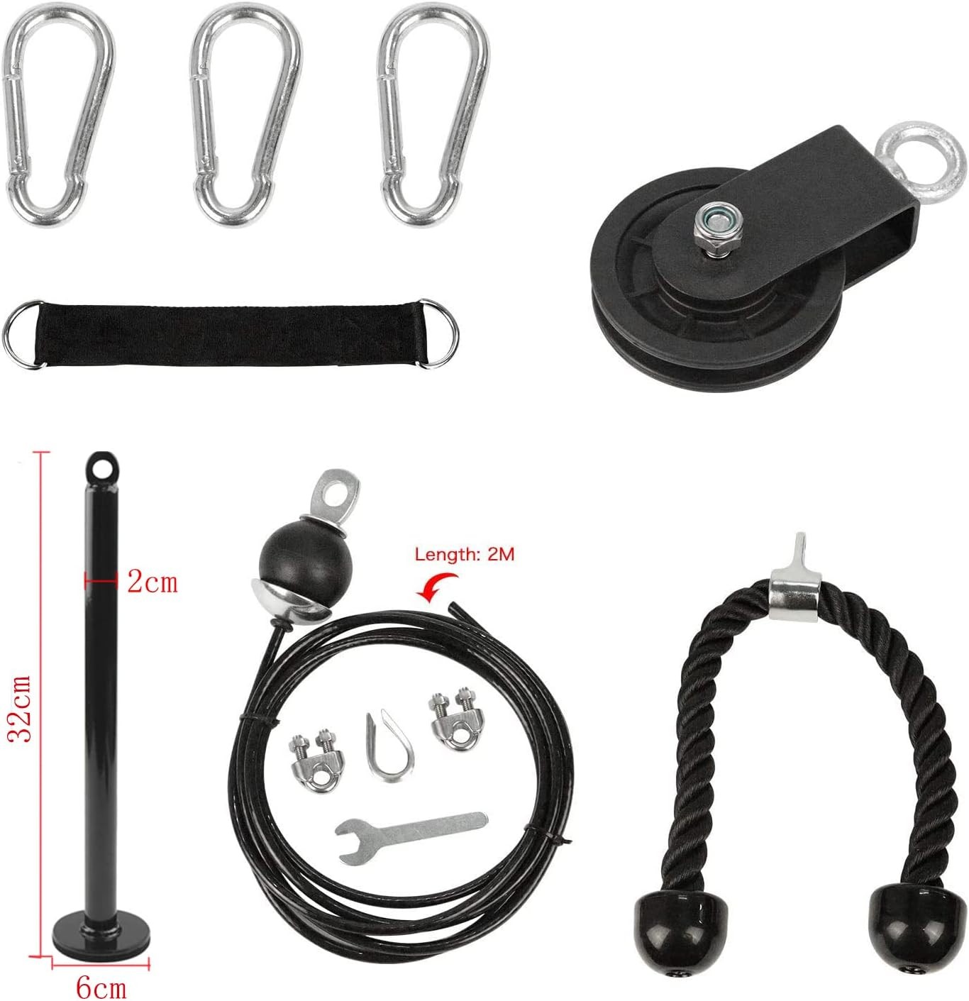 LAT Pull down and Lift Weight Pulley System Cable Machine Pulley Attachment