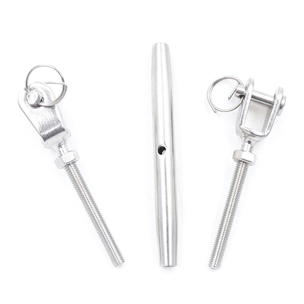 Stainless Steel Turnbuckle Rigging Screw Jaw to Jaw Wire Rope Tensioner A4 316