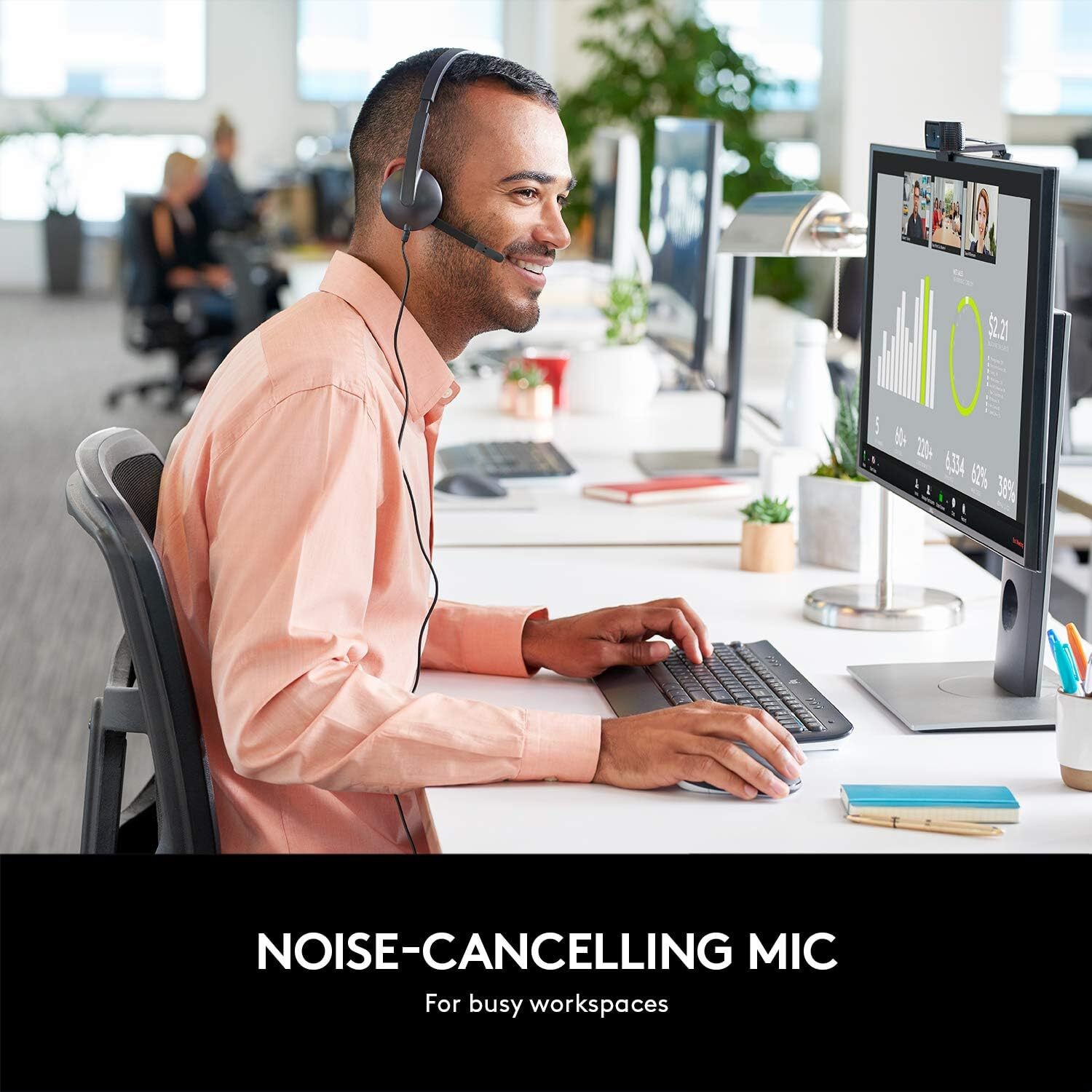 Logitech H340 USB Headset for PC & Mac – Black
