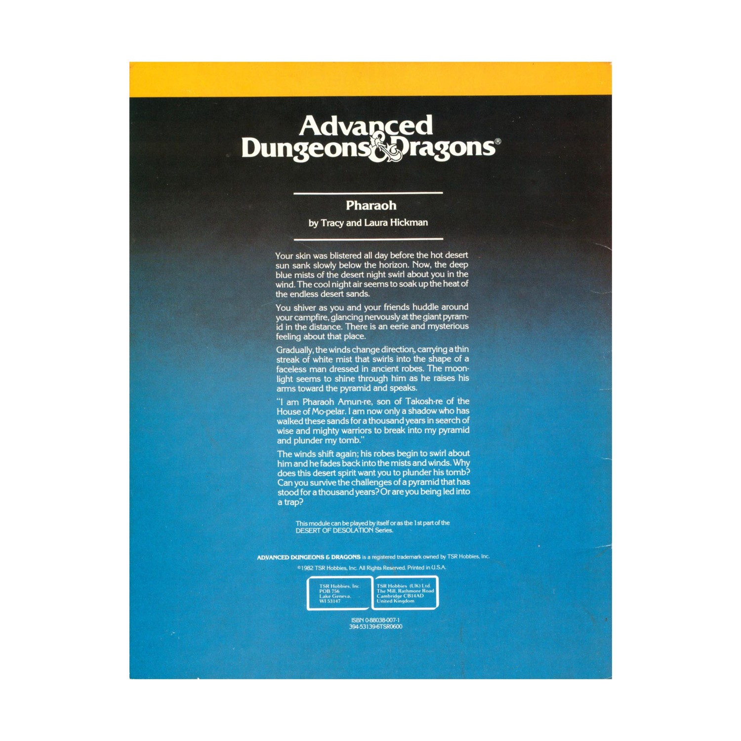 TSR AD&D 1st Ed Pharaoh Fair+