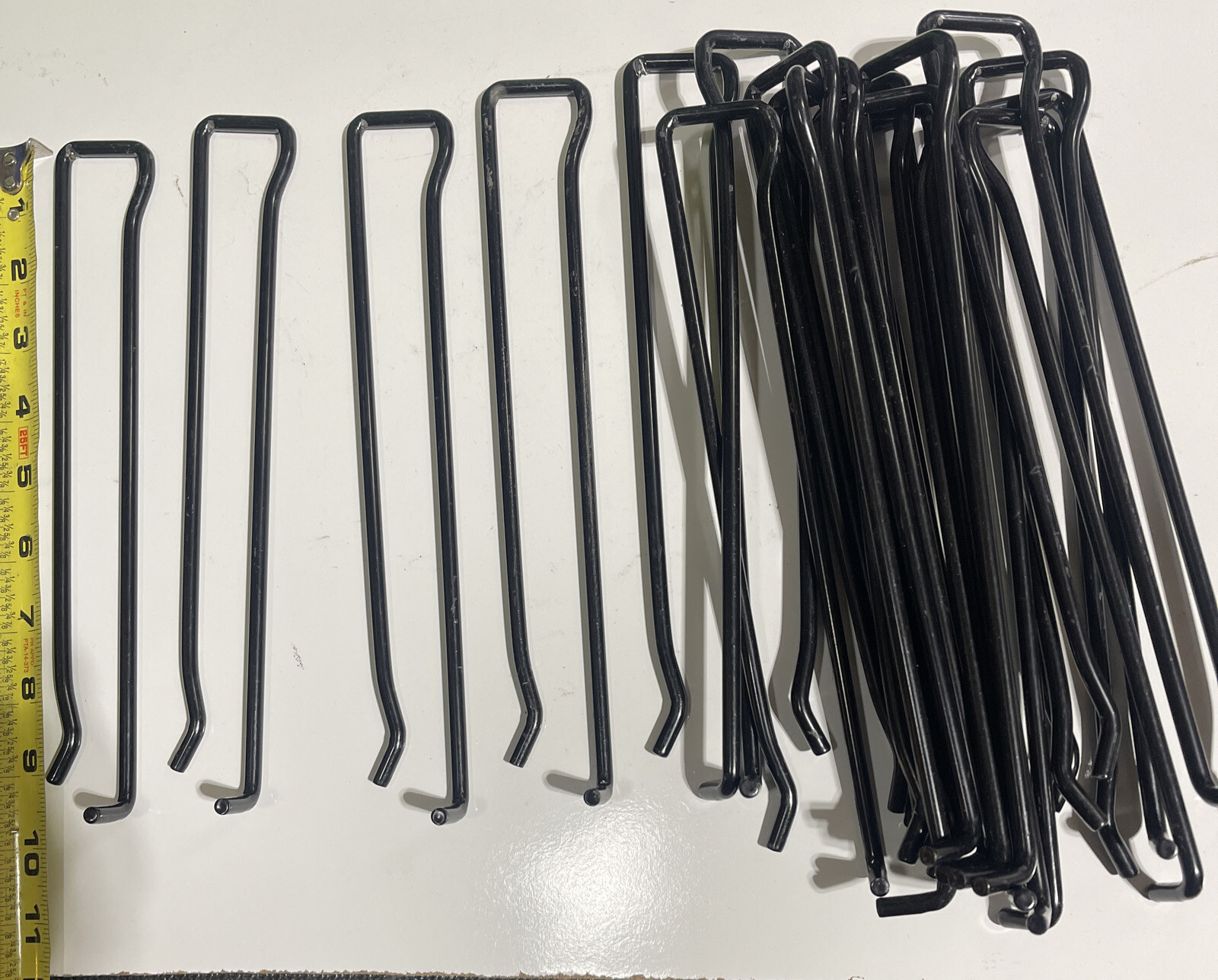 (20) 10" Scan Metal Peg Hook Without Label Holder Grid Pegboard Price Tag Black