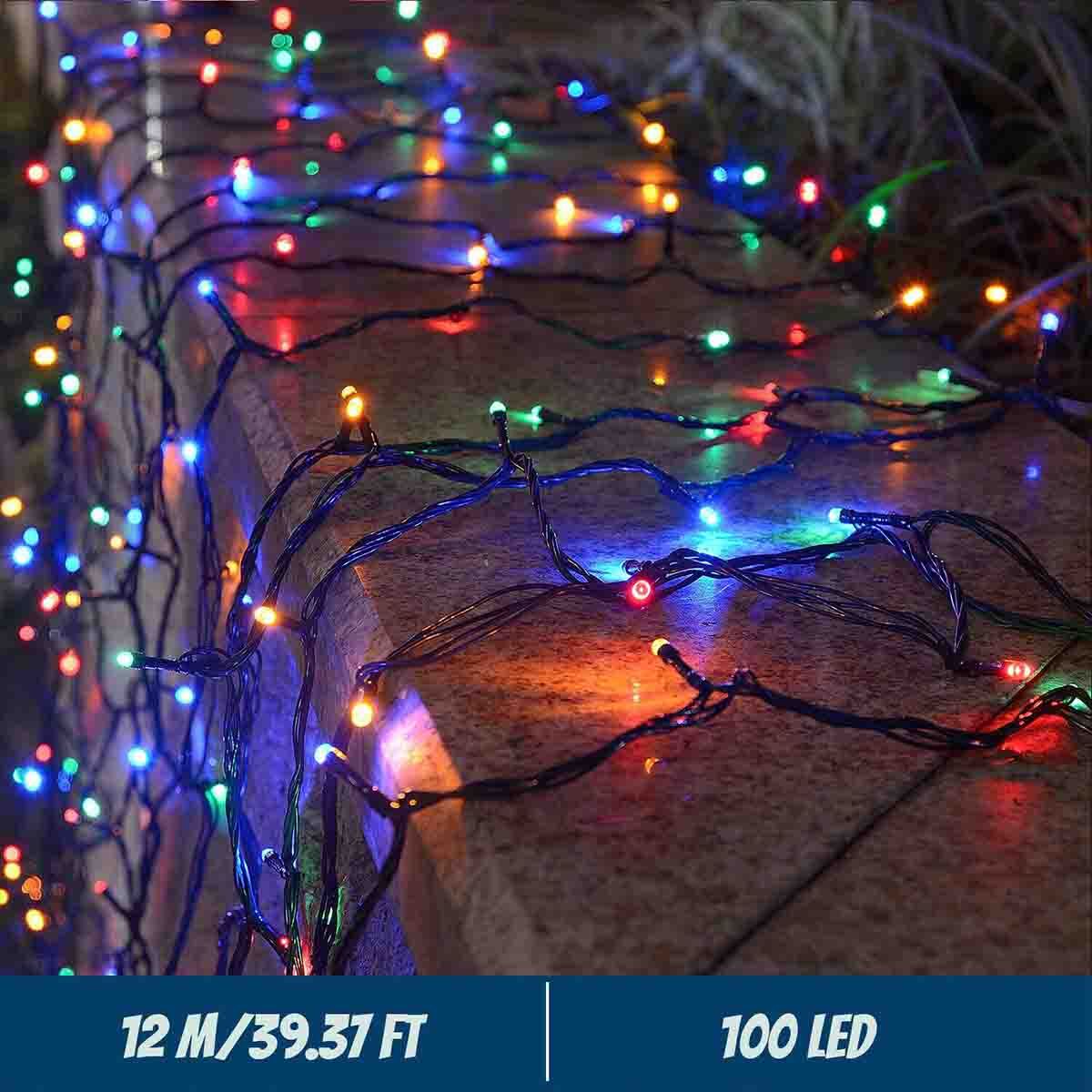Solar LED Light String, Solar Powered 39 FT 100 Hanging Small lights 8 Modes