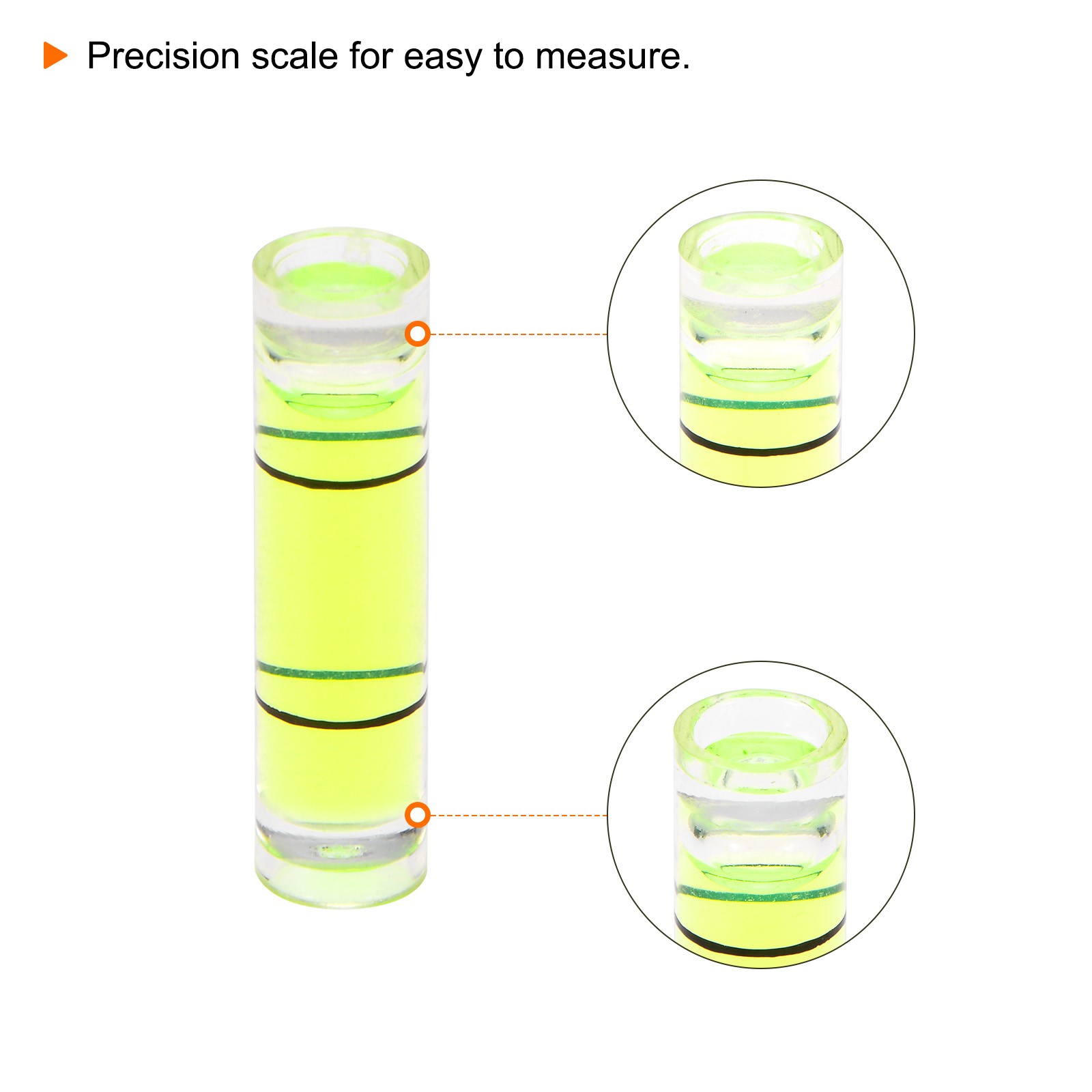 15pcs Small Cylindrical Bubble Level Vials 6.5x25.5mm Levels Measuring Tools