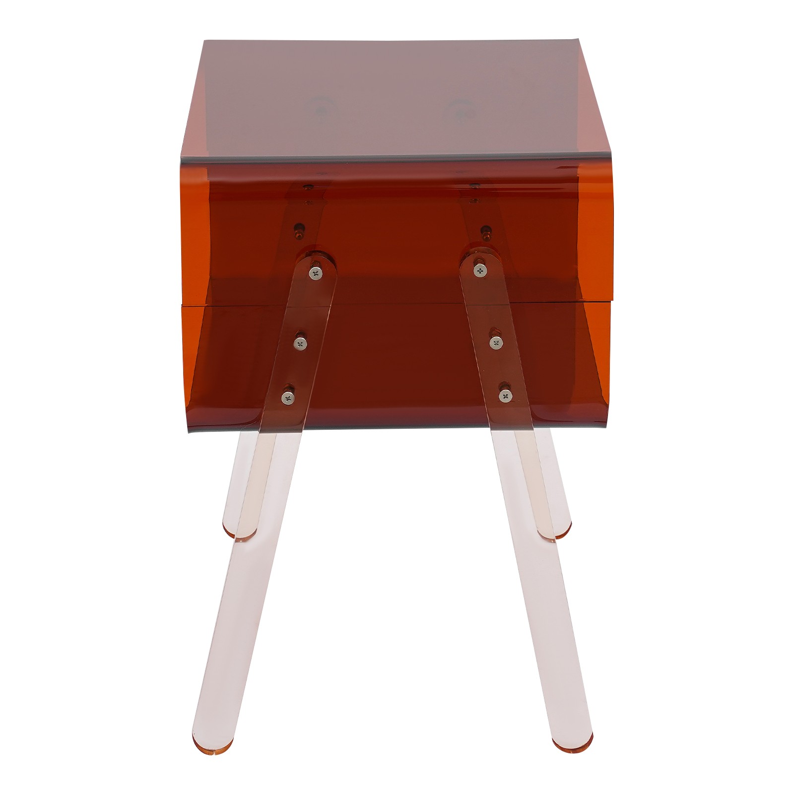 Brown Rectangular Side End Table/Night Stand Acrylic Side Table 40*30*43.2cm