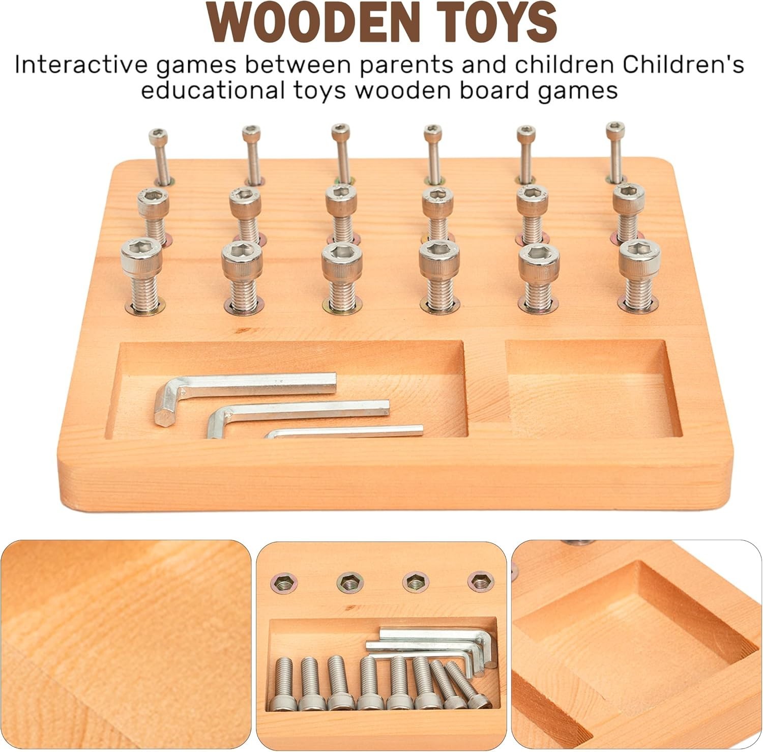 Wooden Finger Dexterity Pegboard Hand Grip Strength Trainer