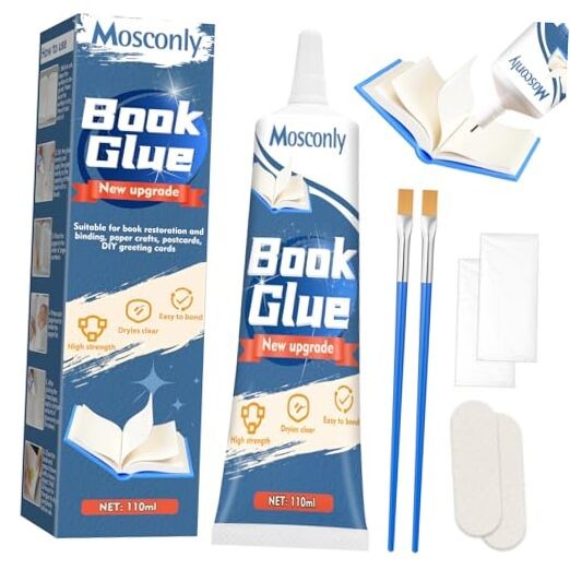 Book Glue 110ml, Premium Book Binding Glue, Clear Drying, Flexible, 1 pack