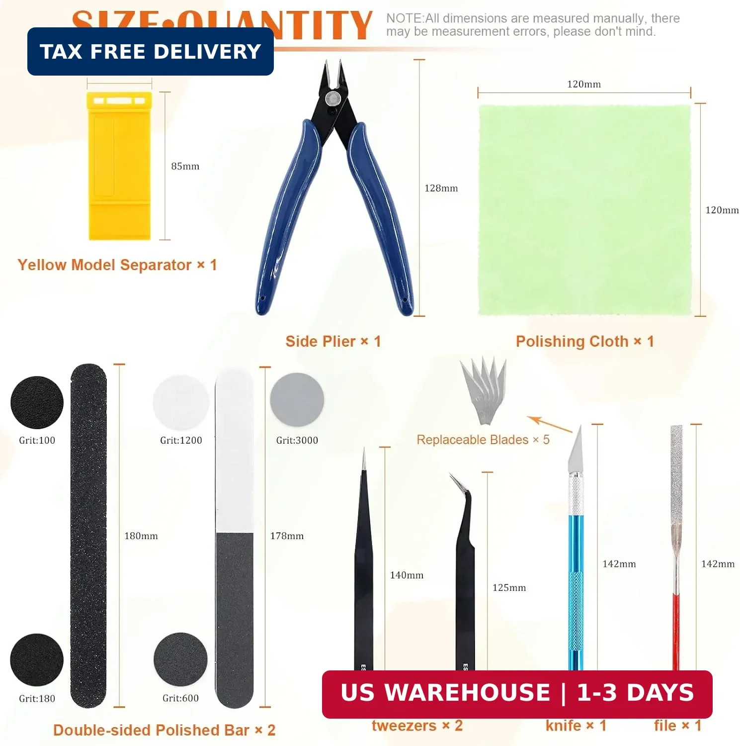10Pcs Model Tools Craft Set Modeler Building Kit for Basic Model Assembling, Bui