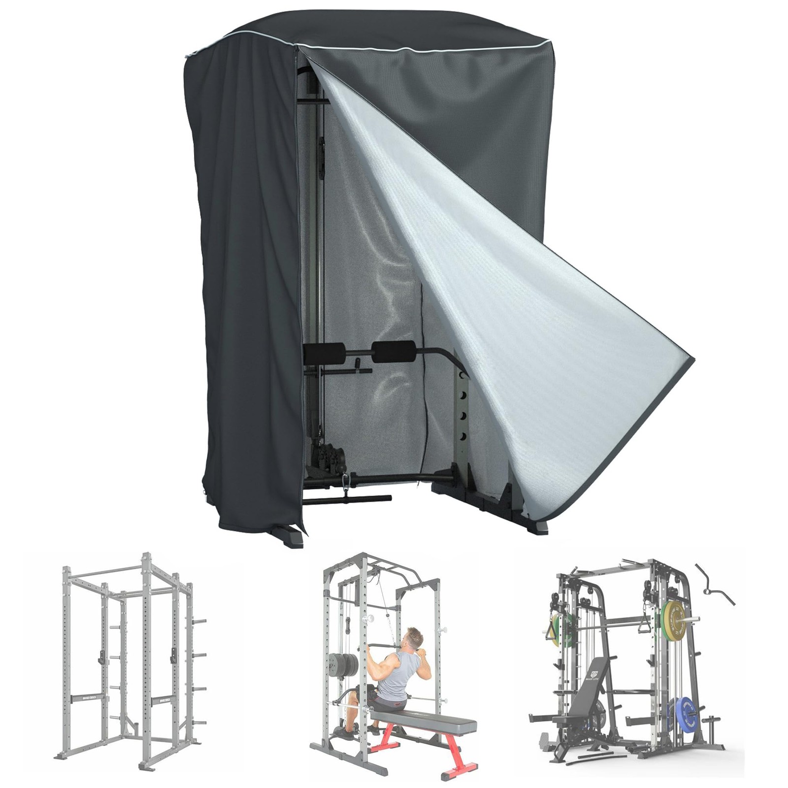 Power Cage Cover for Squat Rack & Strength Training Cage, 84" H x 47" L x 69"...