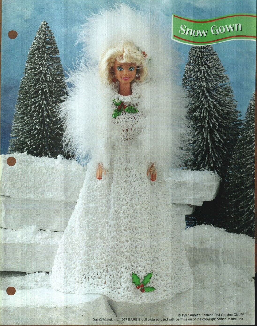 NEW SNOW GOWN DRESS FASHION DOLL ANNIE'S CROCHET PATTERN INSTRUCTIONS