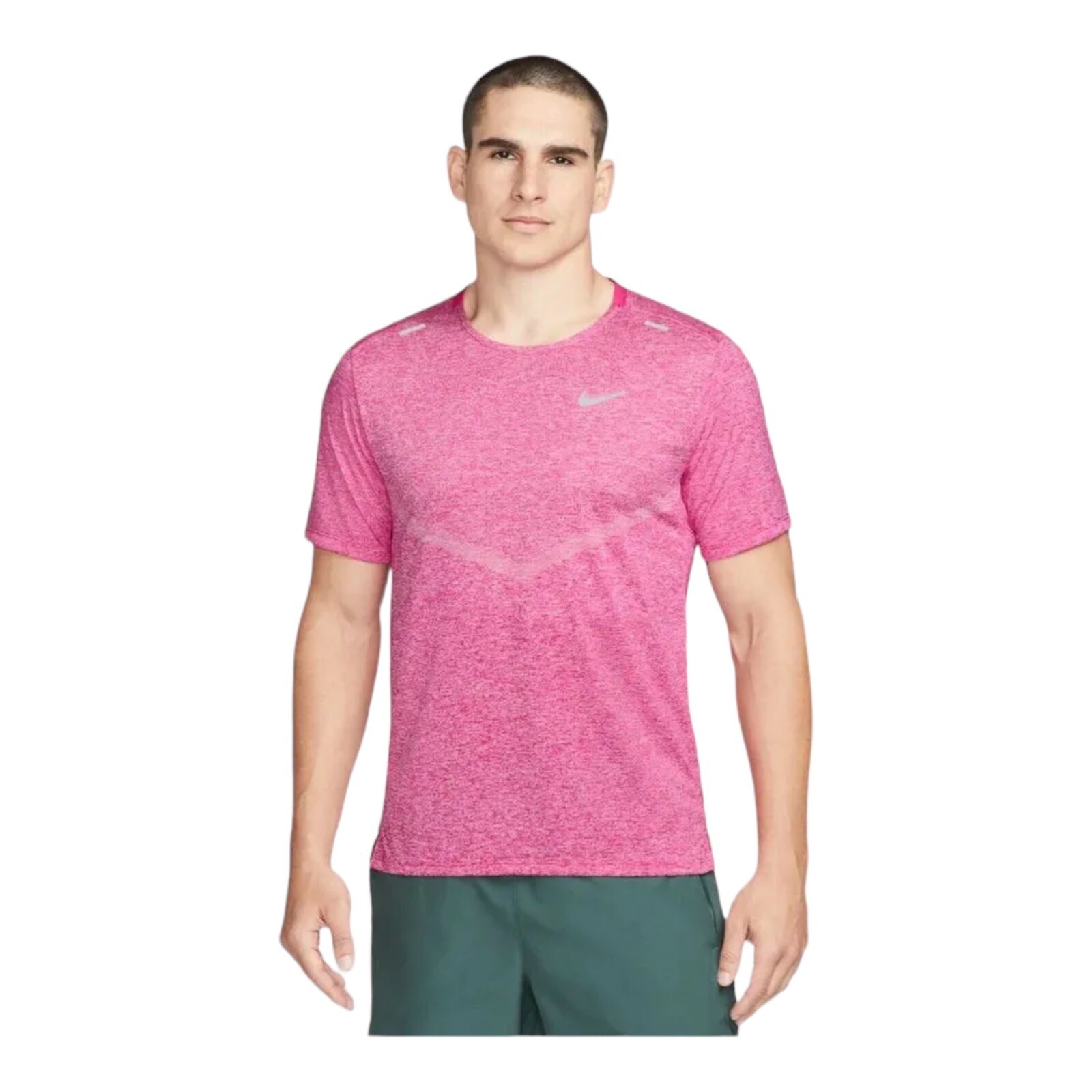 Nike Rise 365 Men's Dri-FIT Short-Sleeve Running Top Pink Heather Size Large NEW