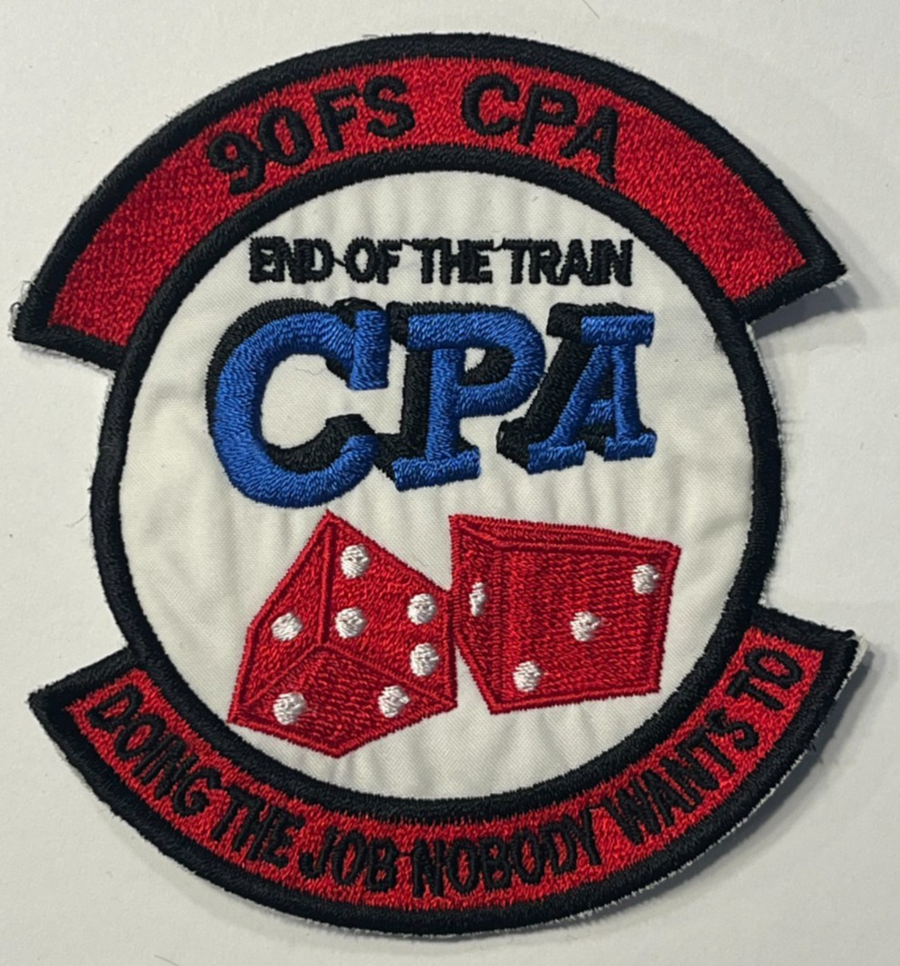 US AIR FORCE PATCH: 90th Fighter Squadron F-22 Dicemen Elmendorf Air Base Alaska