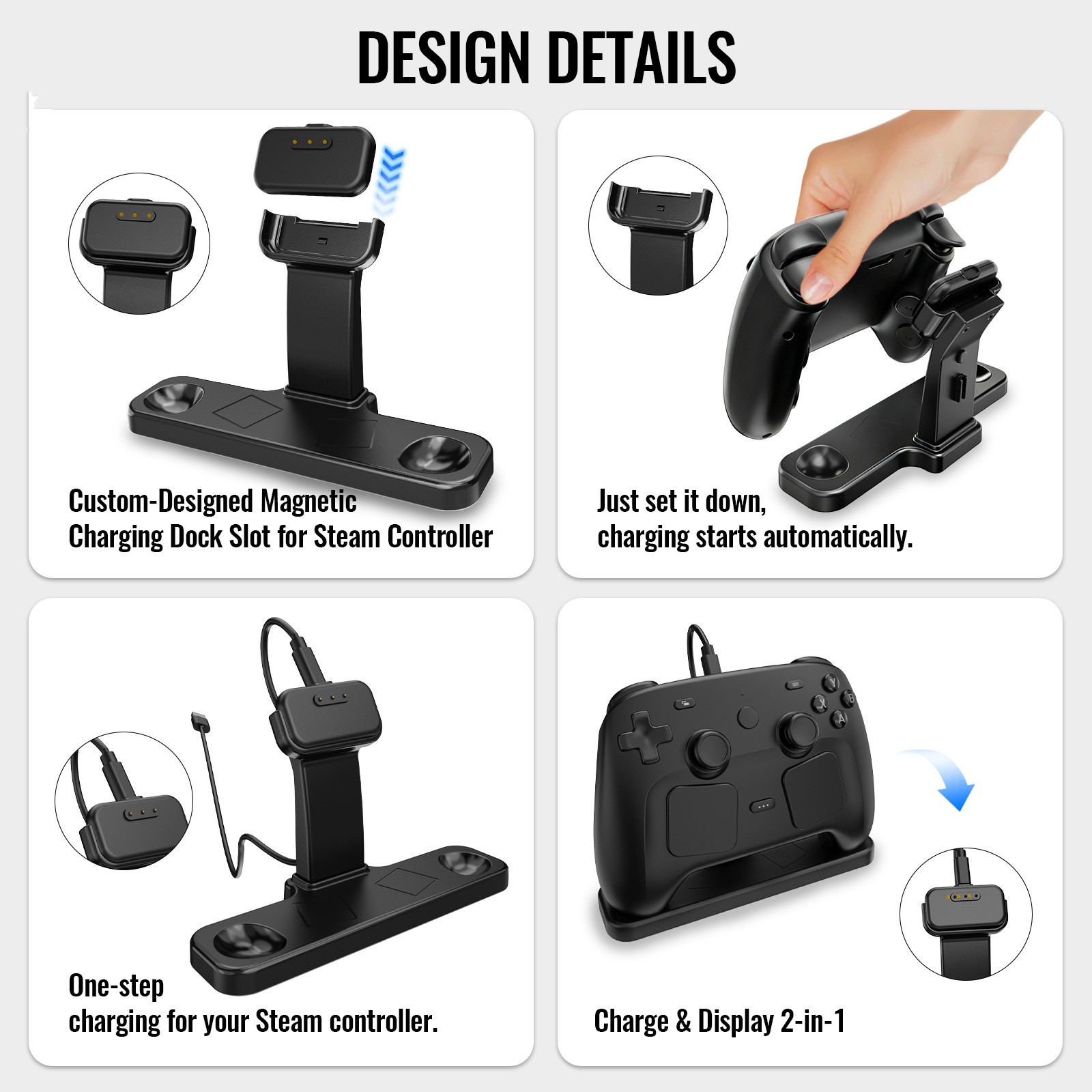Controller Desktop Stand Hoder For Steam Controller 2026 Magnetic Charging Base