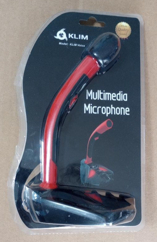 NEW KLIM Voice Multimedia Microphone Red & Black Gaming  PC / Laptop Free Ship
