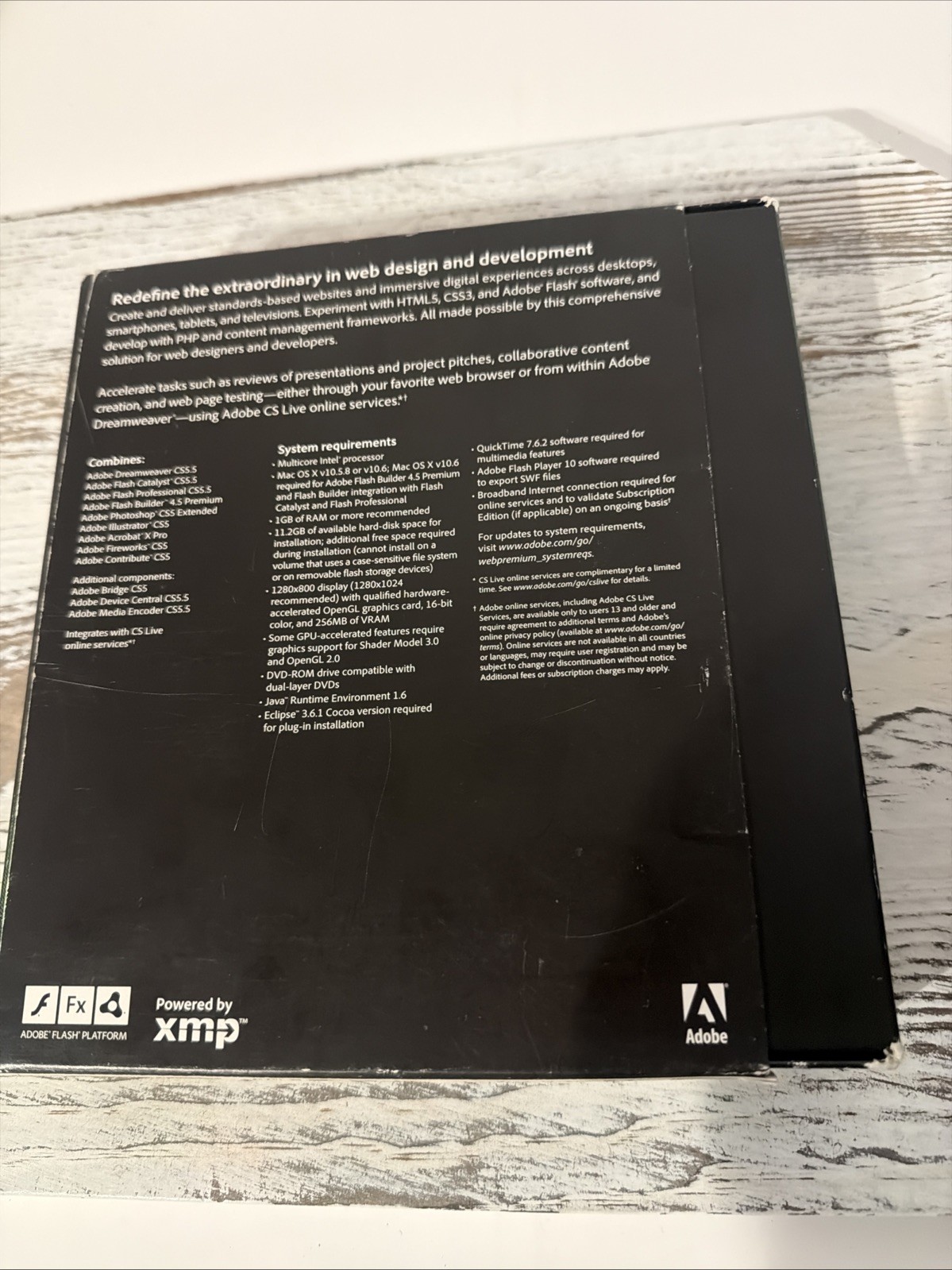 Adobe Creative Suite 5.5 Web Premium Student/Teacher Licensing Windows Open Box