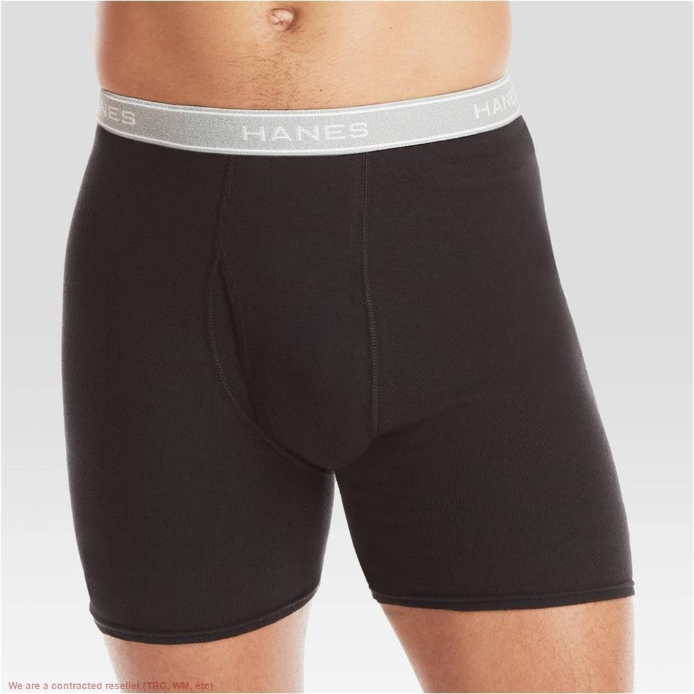 Hanes Men's Super Value Moisture-Wicking Cotton Boxer Briefs 10pk - Black/Gra...