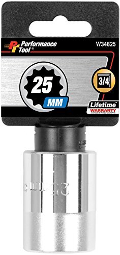 Performance Tool W34825 3/4" Drive 12-Point Standard Socket 25mm