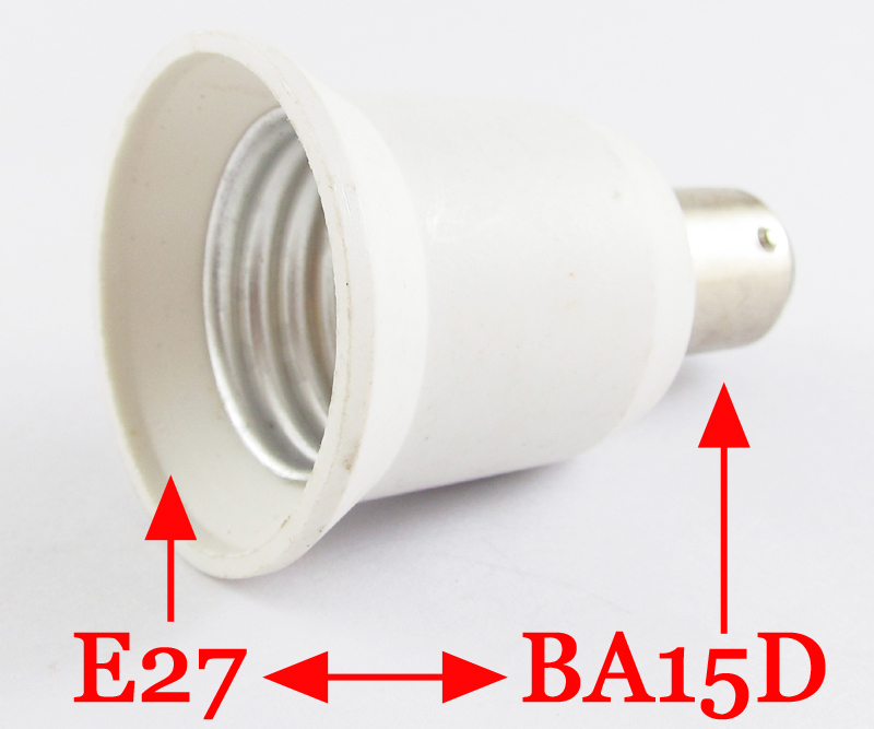 10x BA15D Male to E26/E27 Female Socket Base LED Halogen Light Bulb Lamp Adapter