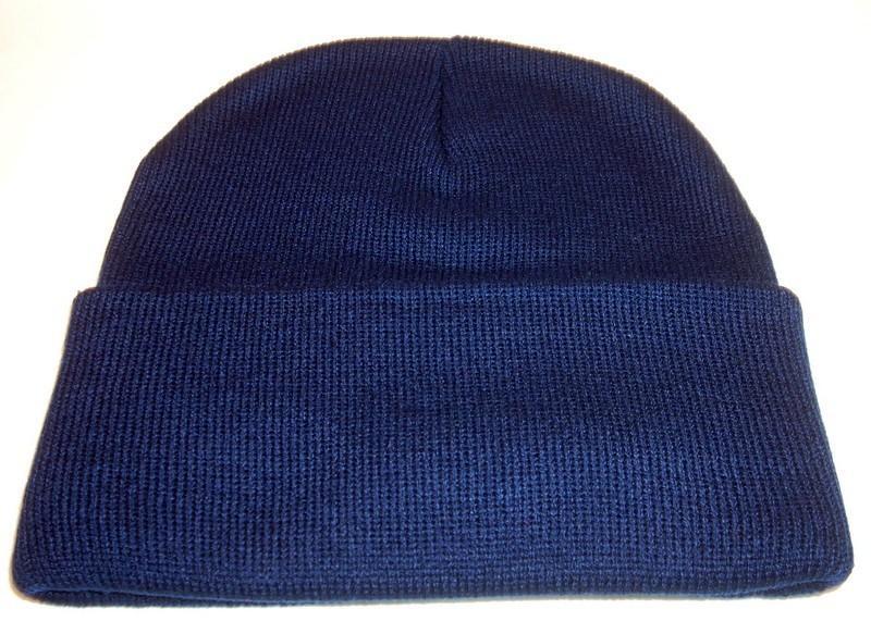 Sportsman 12" Knit Cuff Beanie Winter Hat Cap Fishing Hunting Navy Blue NEW