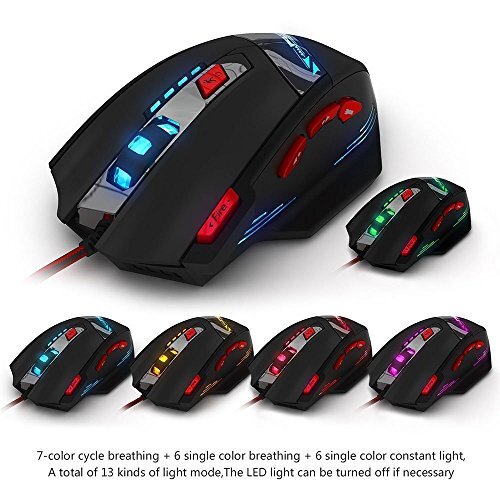 Zelotes T90 Professional 9200 DPI High Precision USB Wired Gaming Mouse,8 Button