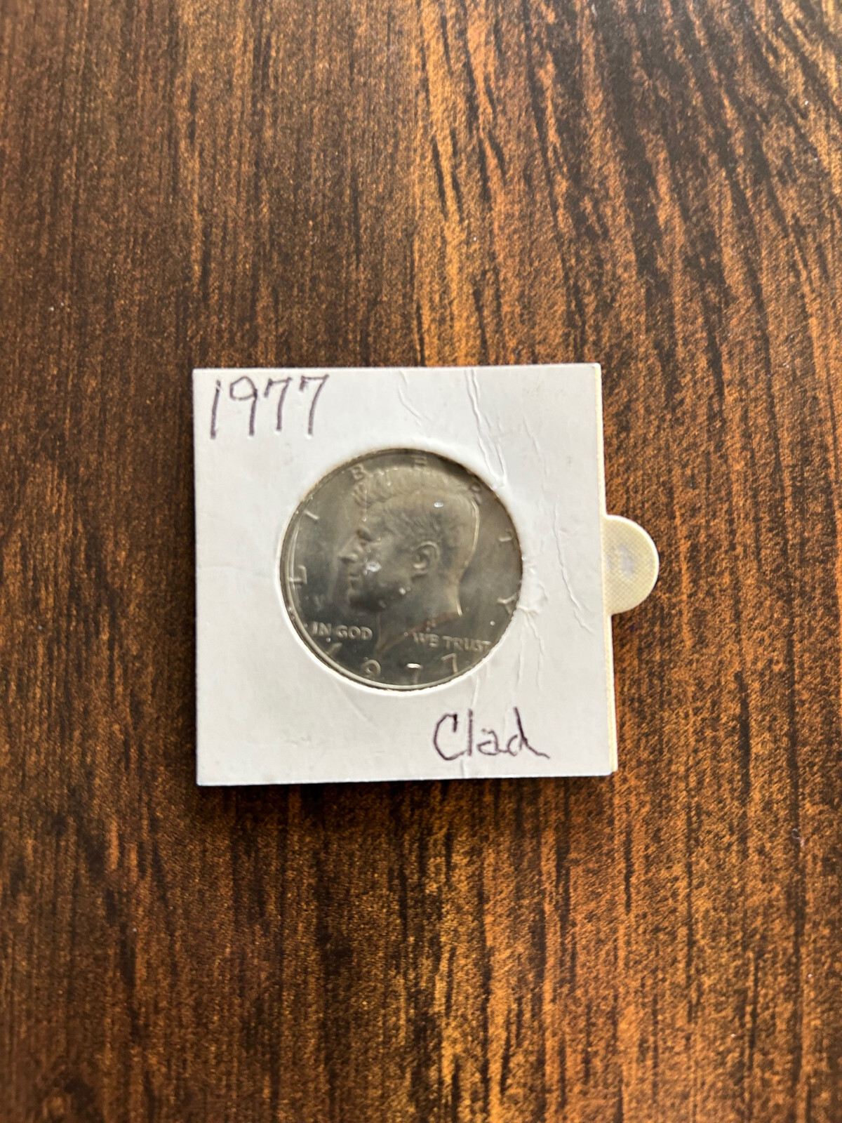 1977(P)  KENNEDY HALF DOLLAR, CLAD, BRILLIANT UNCIRCULATED, Actual Coin in Photo