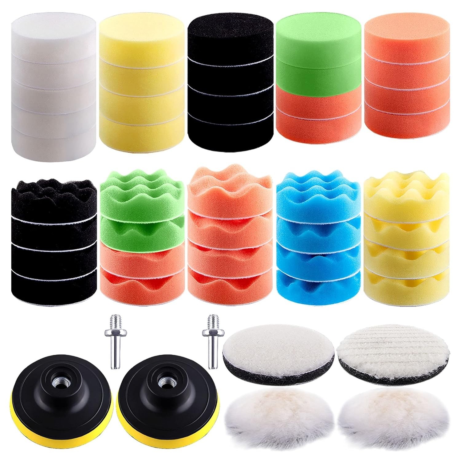 48 Pieces Car Polishing Pad Kit 3 Inch Buffing Pads Sponge Polishing Pads F