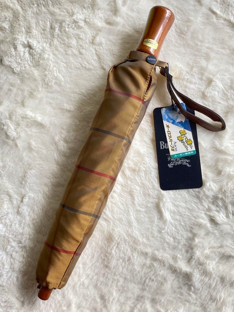 Burberrys London Folding Umbrella Durable Water Repellent Vintage Classic