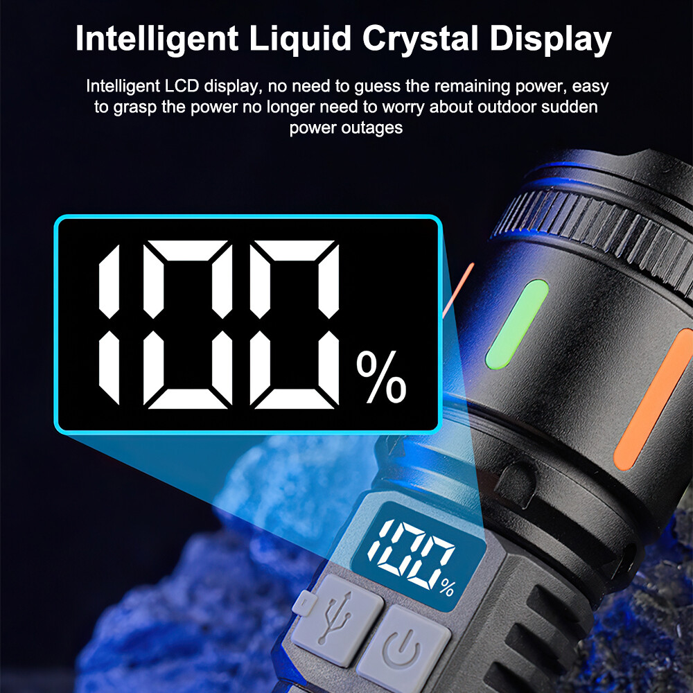 2Pcs 99000000 Lumen Super Bright LED Tactical Flashlight Rechargeable Work Light