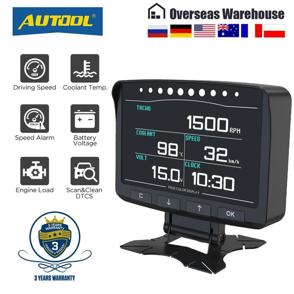 Car OBD2 Digital Speedometer Meter Overspeed Alarm Oil Temp Engine Monitor