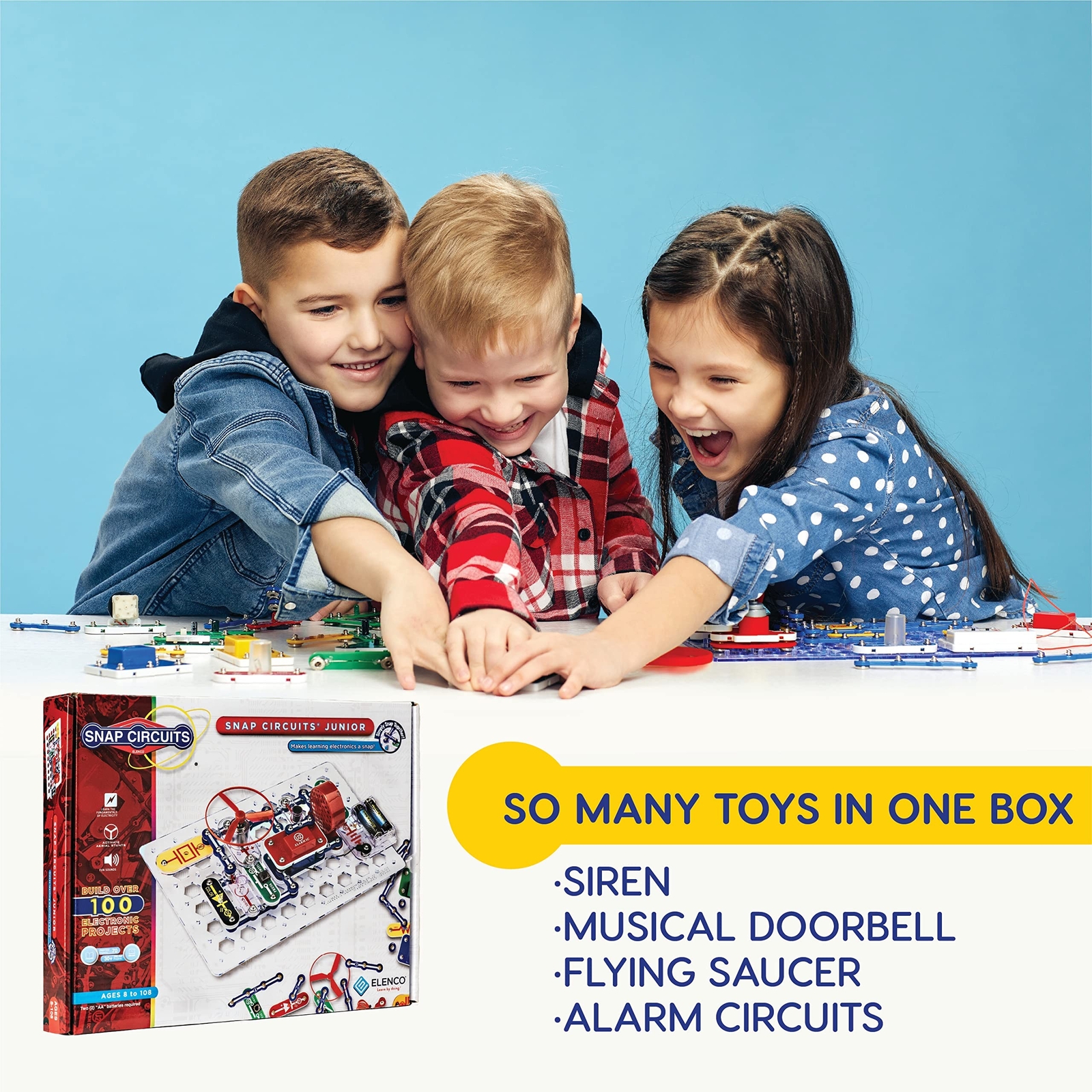 Snap Circuits Jr. SC-100 Electronics Exploration Kit, Over 100 Projects, Full...