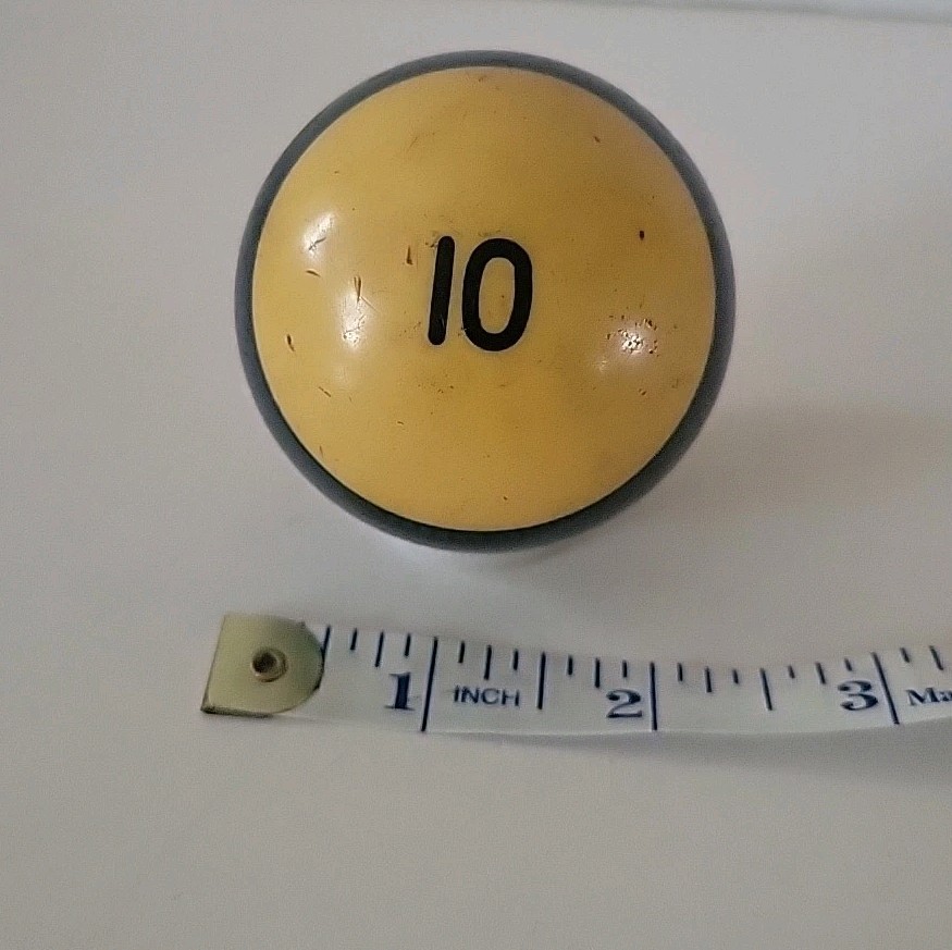 Vintage No. 10 Striped Blue White Pool Ball Billiard 2" Replacement (D)