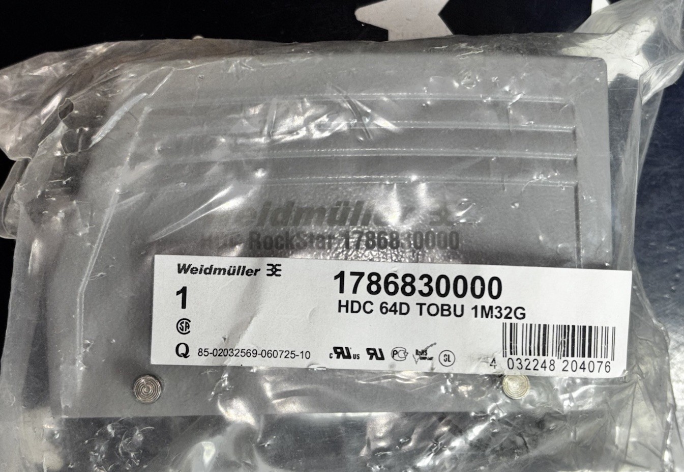 Weidmüller HDC 64D TOBU 1M32G Aluminum Enclosure Heavy-Duty Connector 1786830000