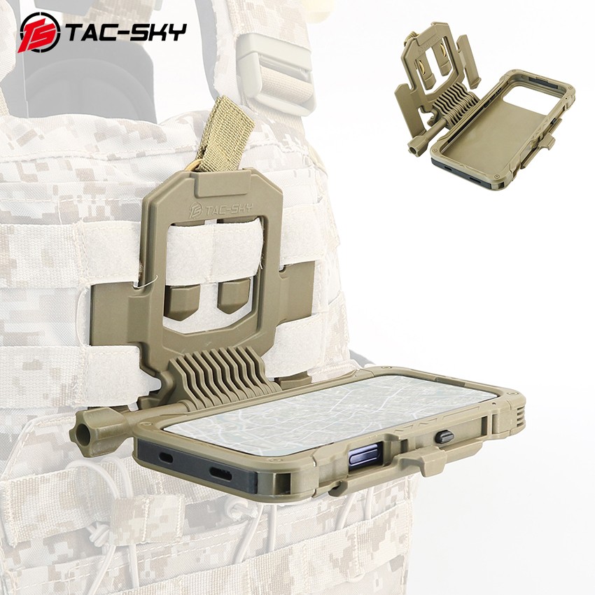 TAC-SKY Tactical iPhone 17 Pro Phone Holder MOLLE Chest Rig Mount Tactical Vest