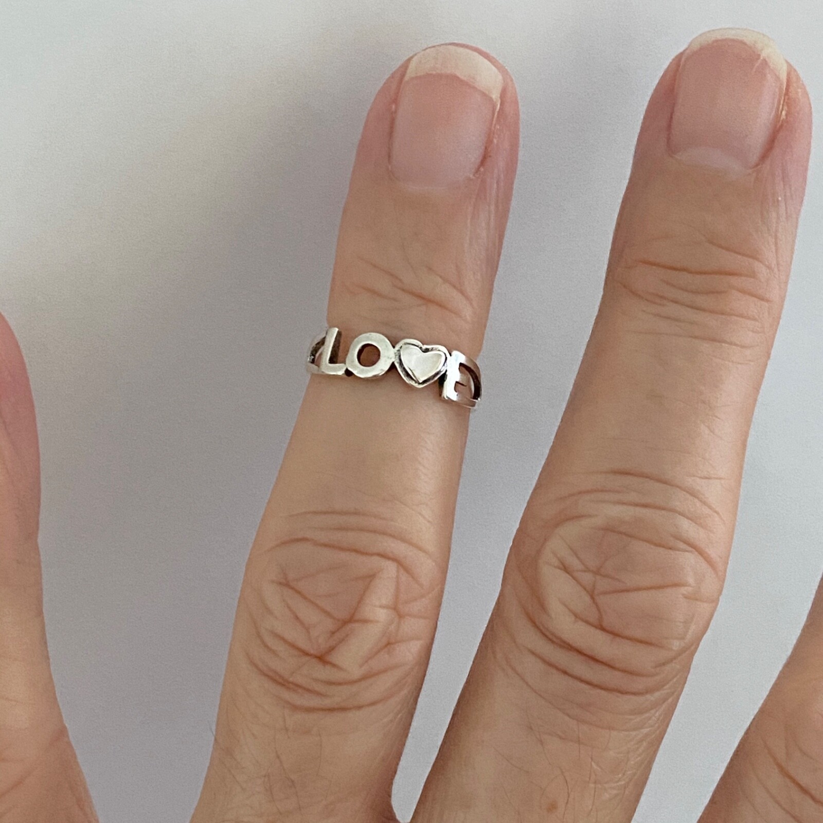 Sterling Silver Love Toe Ring, Silver Rings, Dainty Ring, Heart Ring