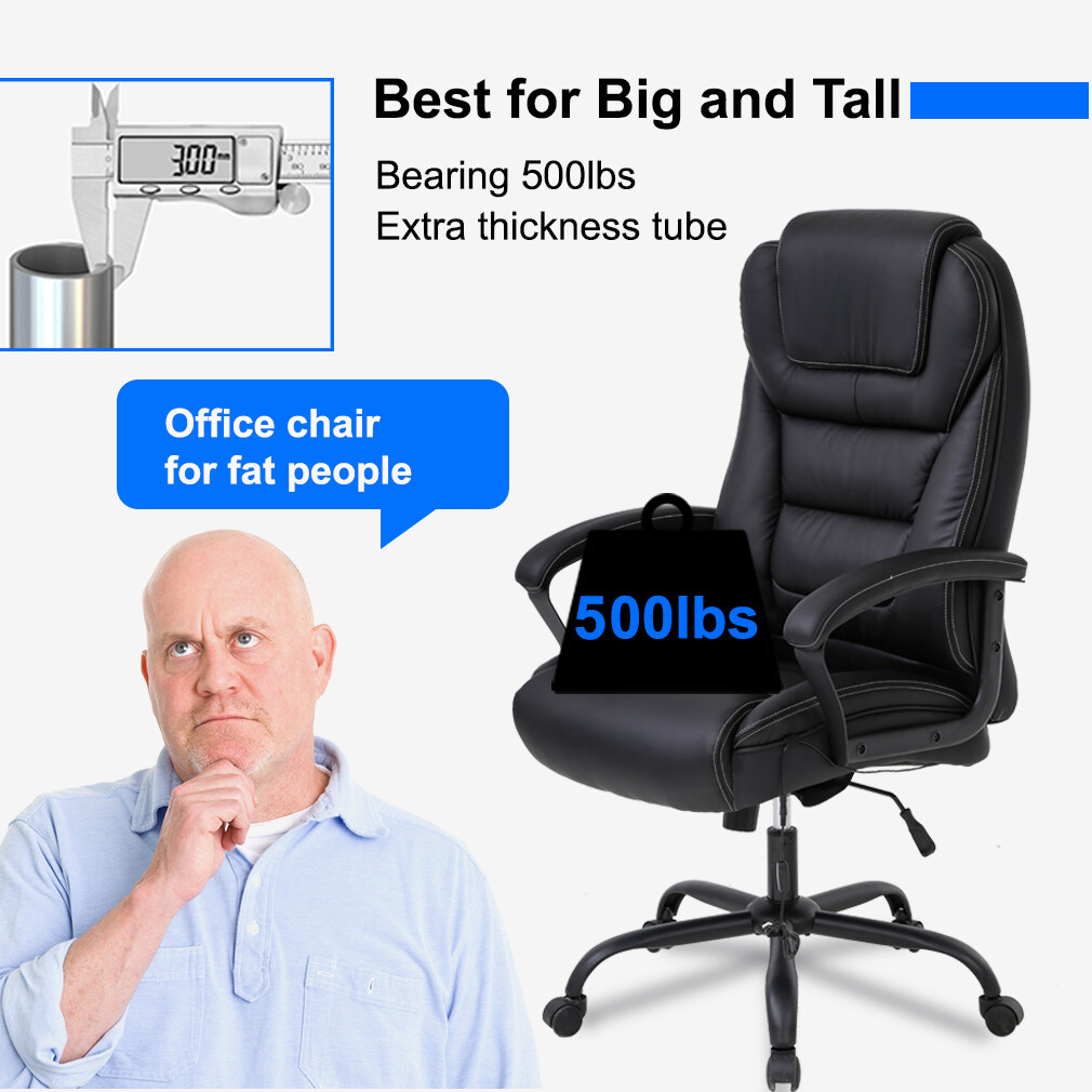 Big and Tall Office Chair 500lbs Ergonomic Lumbar Support Wide Seat High Back